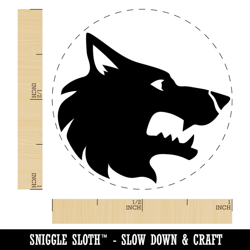 Wolf Head Side Profile Self-Inking Rubber Stamp for Stamping Crafting Planners