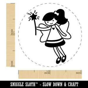 Sweet Fairy with Wand Self-Inking Rubber Stamp for Stamping Crafting Planners