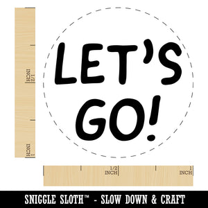 Let's Go Travel Fun Text Self-Inking Rubber Stamp for Stamping Crafting Planners