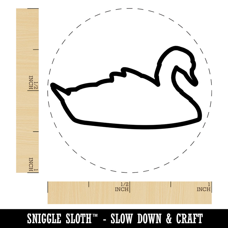 Swan Swimming Outline Self-Inking Rubber Stamp for Stamping Crafting Planners