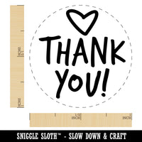 Thank You Fun Text with Heart Self-Inking Rubber Stamp for Stamping Crafting Planners