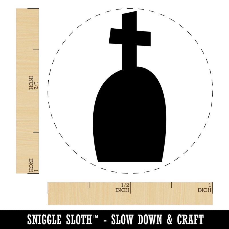 Tombstone Grave with Cross Halloween Self-Inking Rubber Stamp for Stamping Crafting Planners