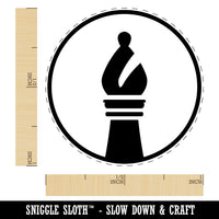 Chess Piece Black Bishop Self-Inking Rubber Stamp for Stamping Crafting Planners