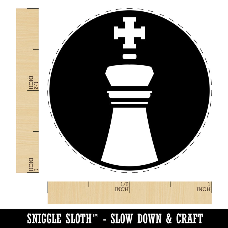 Chess Piece White King Self-Inking Rubber Stamp for Stamping Crafting Planners