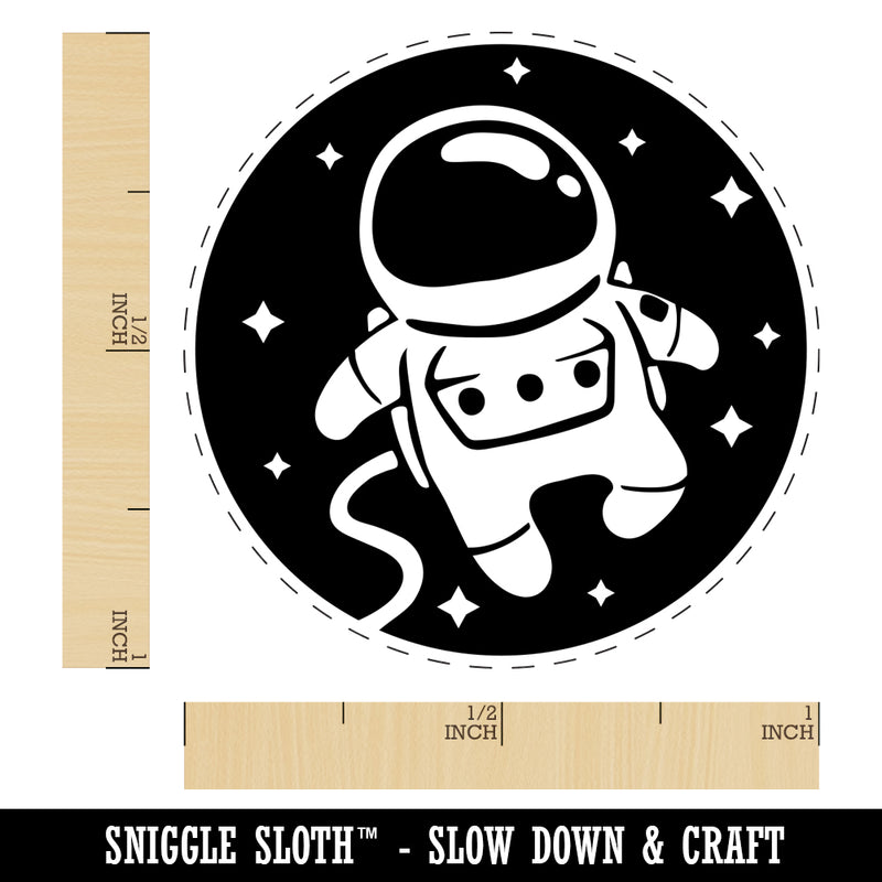 Cute Astronaut in Space with Stars Self-Inking Rubber Stamp for Stamping Crafting Planners