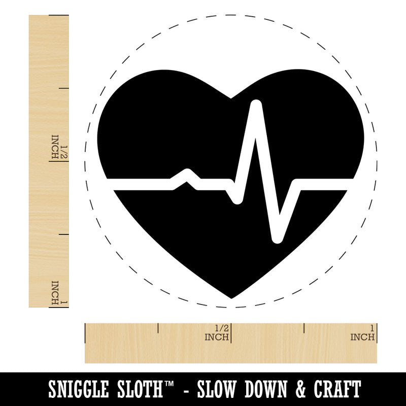 EKG Pulse Heart Beat Self-Inking Rubber Stamp for Stamping Crafting Planners