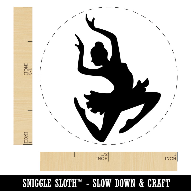 Graceful Ballerina Leaping Self-Inking Rubber Stamp for Stamping Crafting Planners