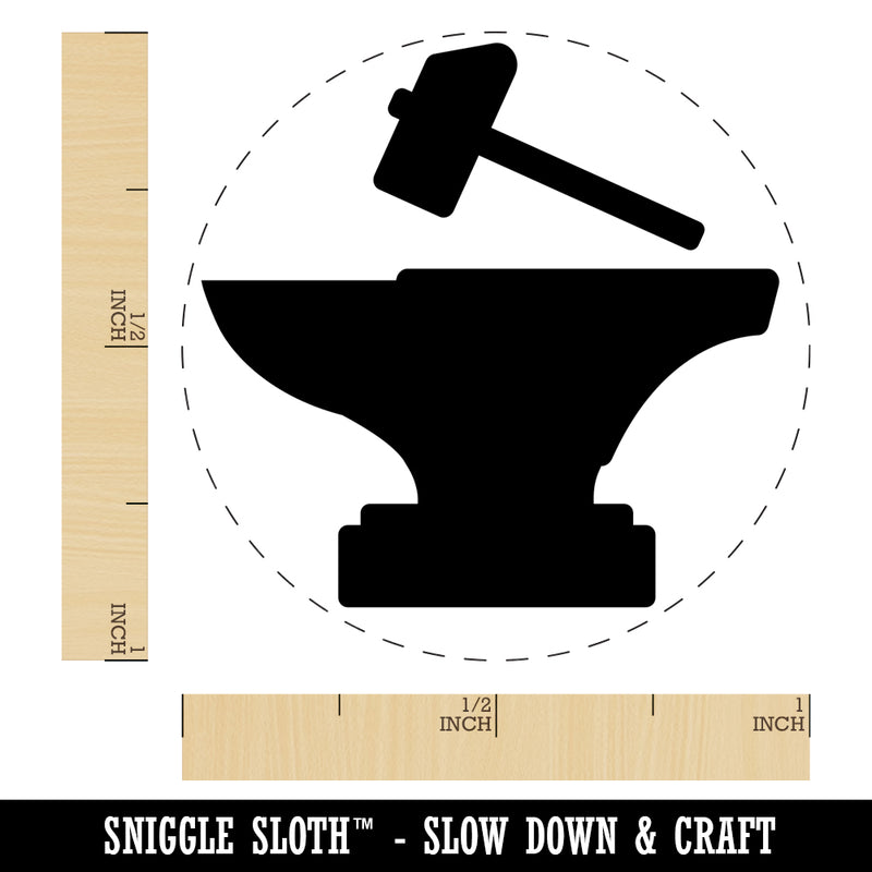 Hammer and Anvil Blacksmith Icon Self-Inking Rubber Stamp for Stamping Crafting Planners