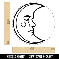 Heraldic Moon Face Self-Inking Rubber Stamp for Stamping Crafting Planners