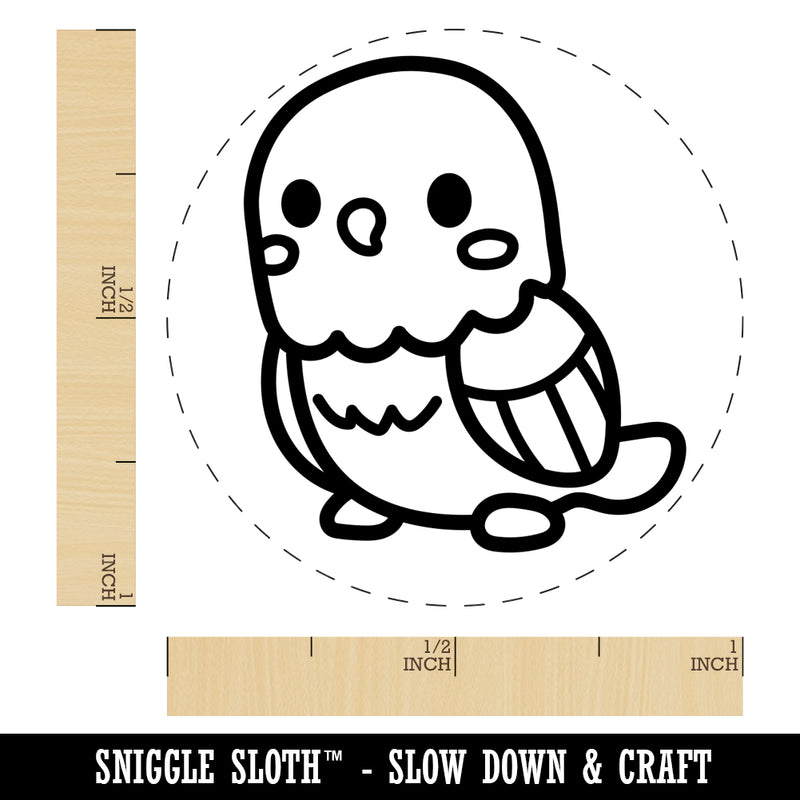 Kawaii Cute Parakeet Budgie Bird Self-Inking Rubber Stamp for Stamping Crafting Planners