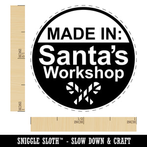 Made in Santa's Workshop Christmas Handmade Self-Inking Rubber Stamp for Stamping Crafting Planners