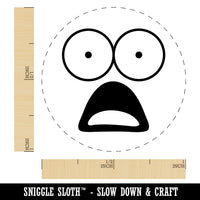 Mouth Agape Shocked Face Self-Inking Rubber Stamp for Stamping Crafting Planners
