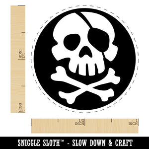 Pirate Skull and Crossbones Jolly Roger Self-Inking Rubber Stamp for Stamping Crafting Planners