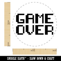 Pixel Video Game Over Text Self-Inking Rubber Stamp for Stamping Crafting Planners