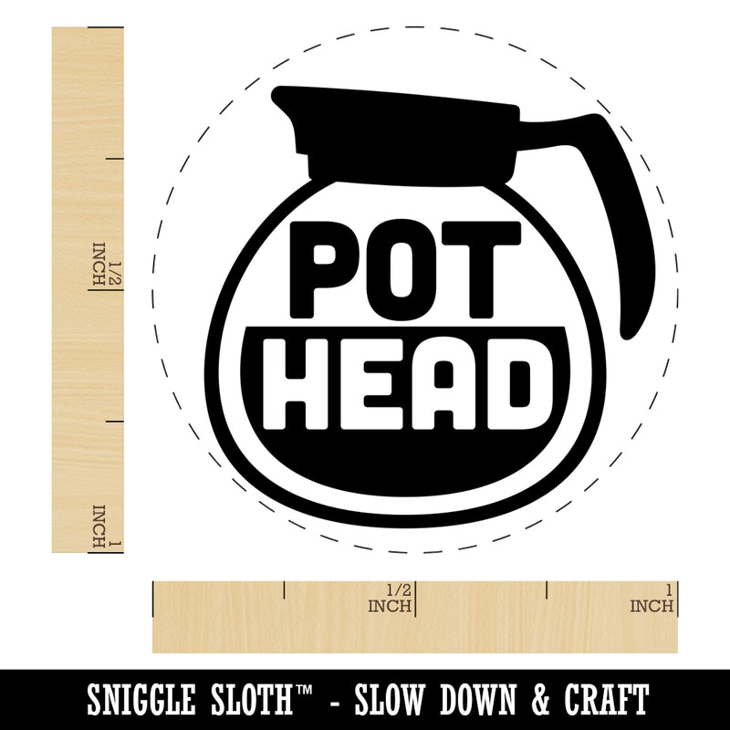 Pot Head Coffee Self-Inking Rubber Stamp for Stamping Crafting Planners