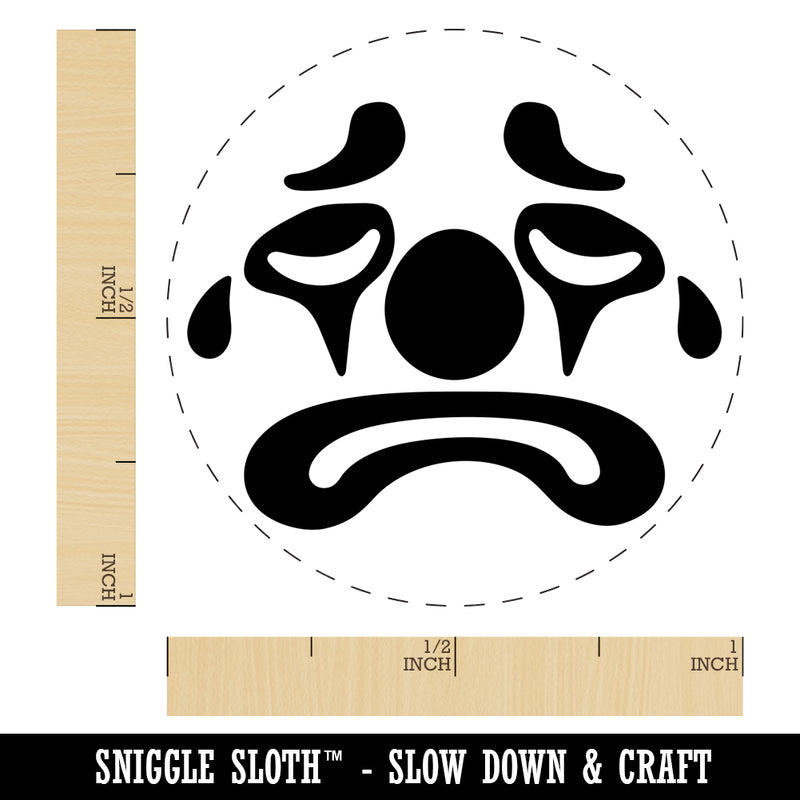 Sad Clown Face Self-Inking Rubber Stamp for Stamping Crafting Planners