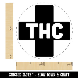 THC Medicinal Marijuana Medical Cross Self-Inking Rubber Stamp for Stamping Crafting Planners