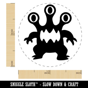 Three Eyed Alien Monster Self-Inking Rubber Stamp for Stamping Crafting Planners