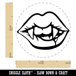 Vampire Lips and Teeth Halloween Self-Inking Rubber Stamp for Stamping Crafting Planners