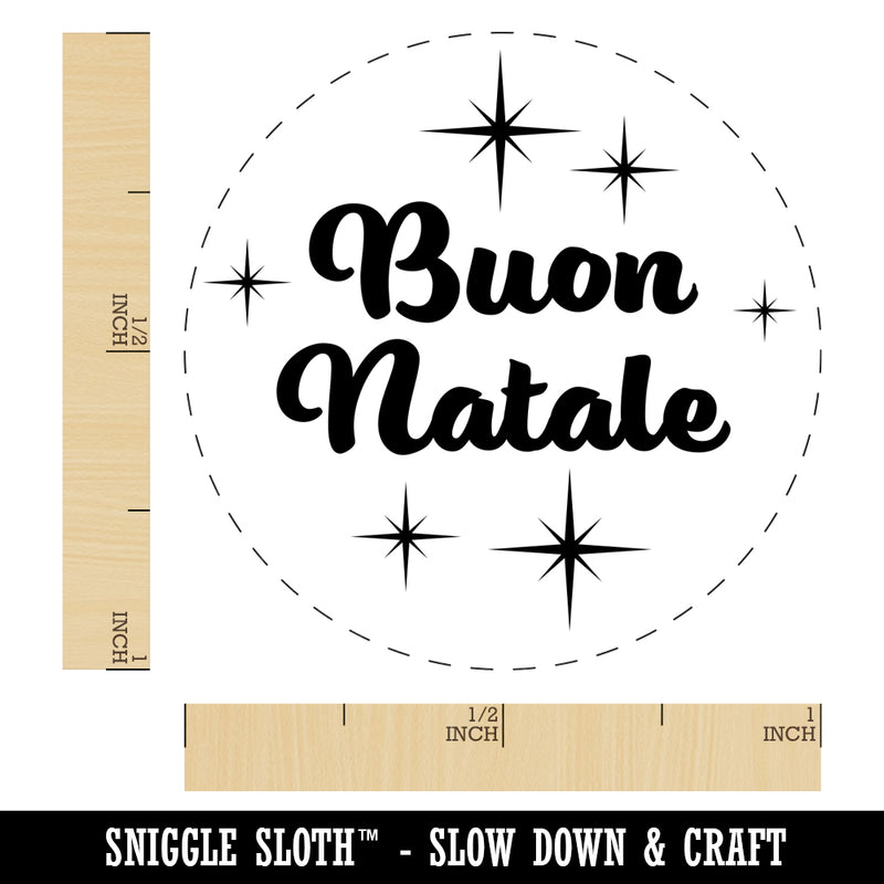 Buon Natale Merry Christmas Italian Starburst Self-Inking Rubber Stamp for Stamping Crafting Planners