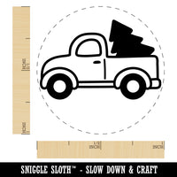 Cute Truck with Christmas Tree Self-Inking Rubber Stamp for Stamping Crafting Planners