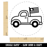 Cute Truck with Flag Self-Inking Rubber Stamp for Stamping Crafting Planners