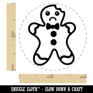 Gingerbread Man Sad Eaten Cookie Christmas Self-Inking Rubber Stamp for Stamping Crafting Planners