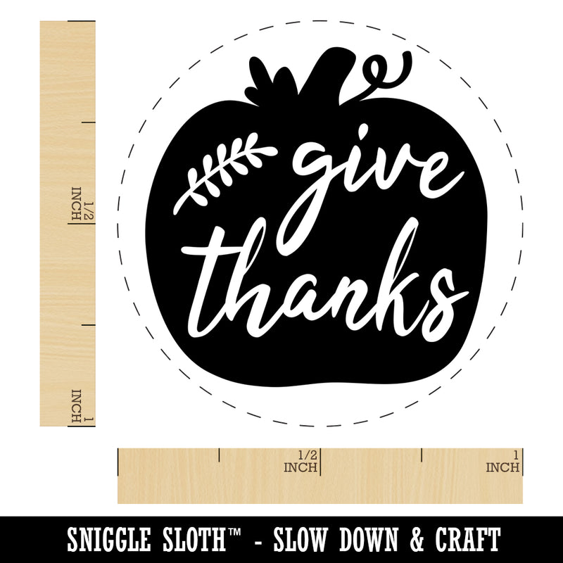 Give Thanks Pumpkin Thanksgiving Self-Inking Rubber Stamp for Stamping Crafting Planners