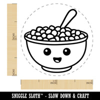 Kawaii Cute Bowl of Cereal Self-Inking Rubber Stamp for Stamping Crafting Planners