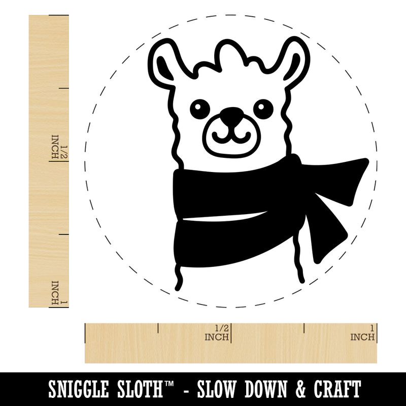 Llama with Scarf Self-Inking Rubber Stamp for Stamping Crafting Planners