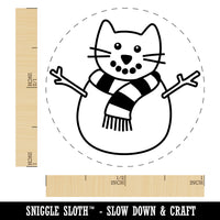 Snowman Cat Christmas Self-Inking Rubber Stamp for Stamping Crafting Planners