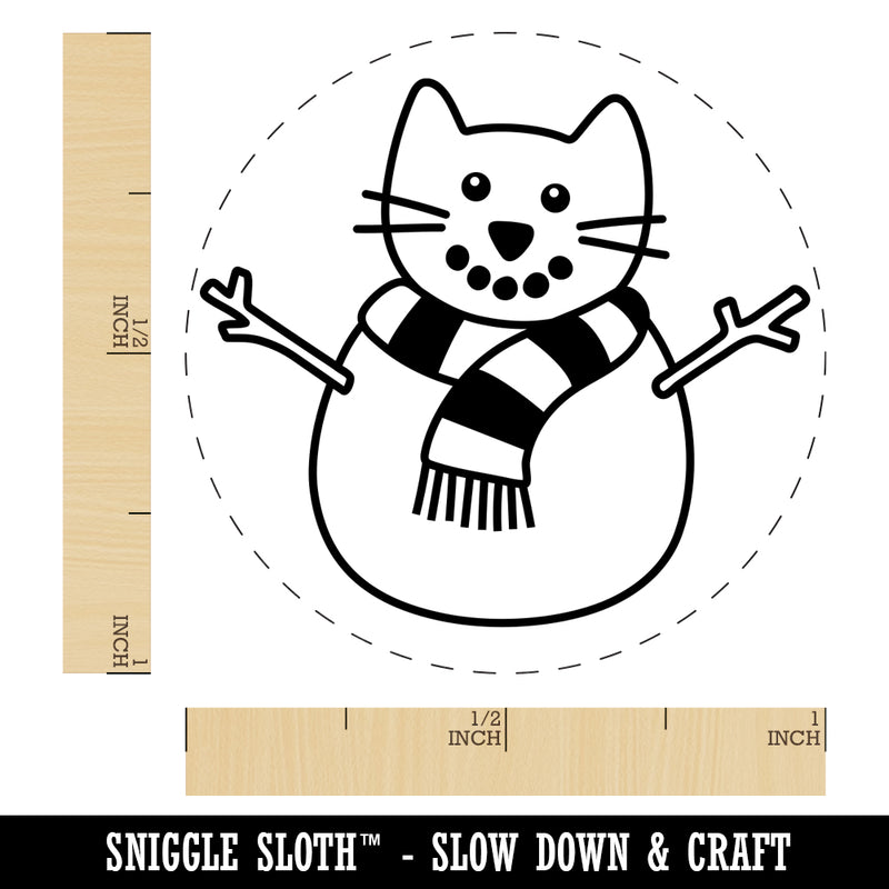Snowman Cat Christmas Self-Inking Rubber Stamp for Stamping Crafting Planners