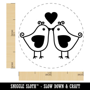 Sweet Kissing Birds Love Self-Inking Rubber Stamp for Stamping Crafting Planners