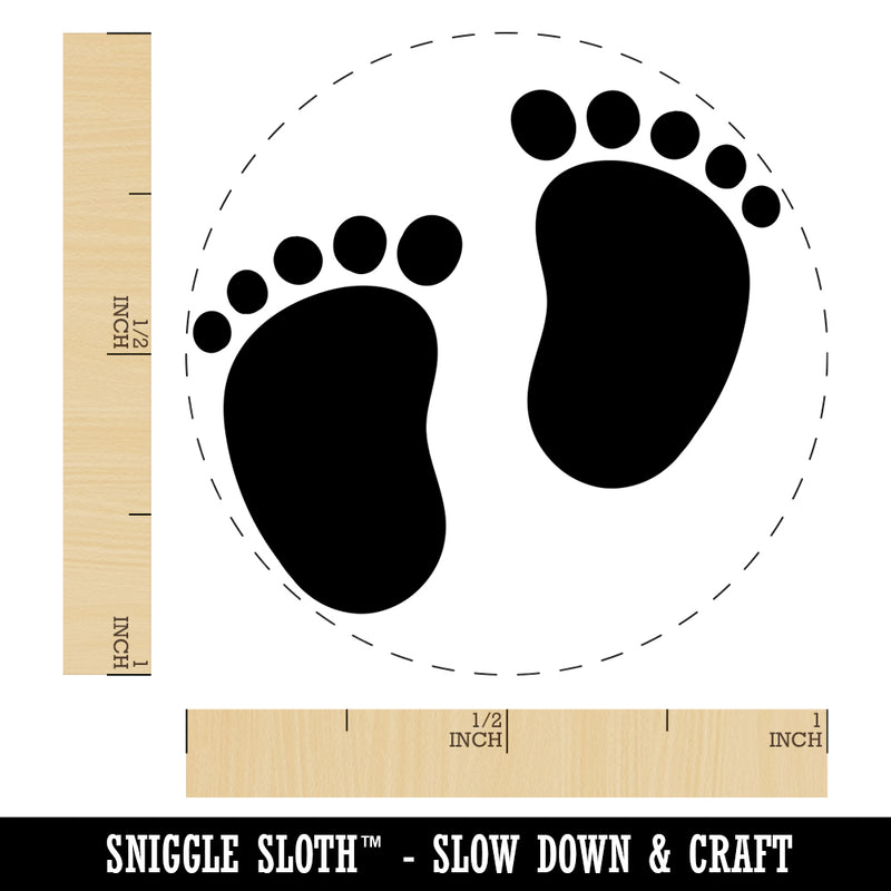 Baby Footprints Self-Inking Rubber Stamp for Stamping Crafting Planners