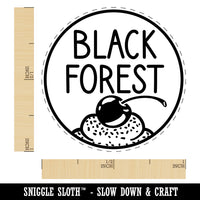 Black Forest Text with Image Flavor Scent Cake  Self-Inking Rubber Stamp for Stamping Crafting Planners