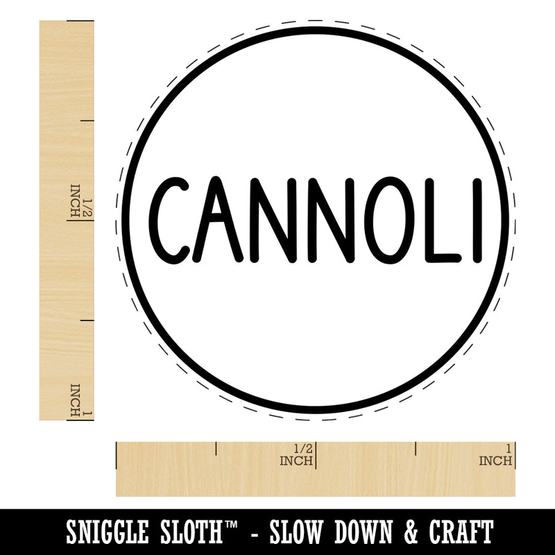 Cannoli Flavor Scent Rounded Text Self-Inking Rubber Stamp for Stamping Crafting Planners