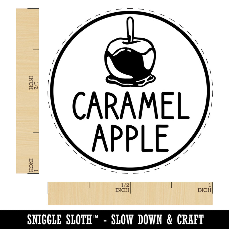 Caramel Apple Text with Image Flavor Scent Self-Inking Rubber Stamp for Stamping Crafting Planners