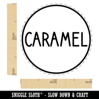 Caramel Flavor Scent Rounded Text Self-Inking Rubber Stamp for Stamping Crafting Planners
