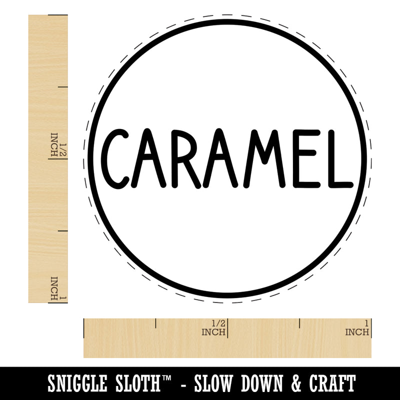 Caramel Flavor Scent Rounded Text Self-Inking Rubber Stamp for Stamping Crafting Planners