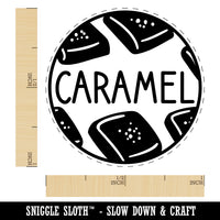 Caramel Text with Image Flavor Scent Self-Inking Rubber Stamp for Stamping Crafting Planners