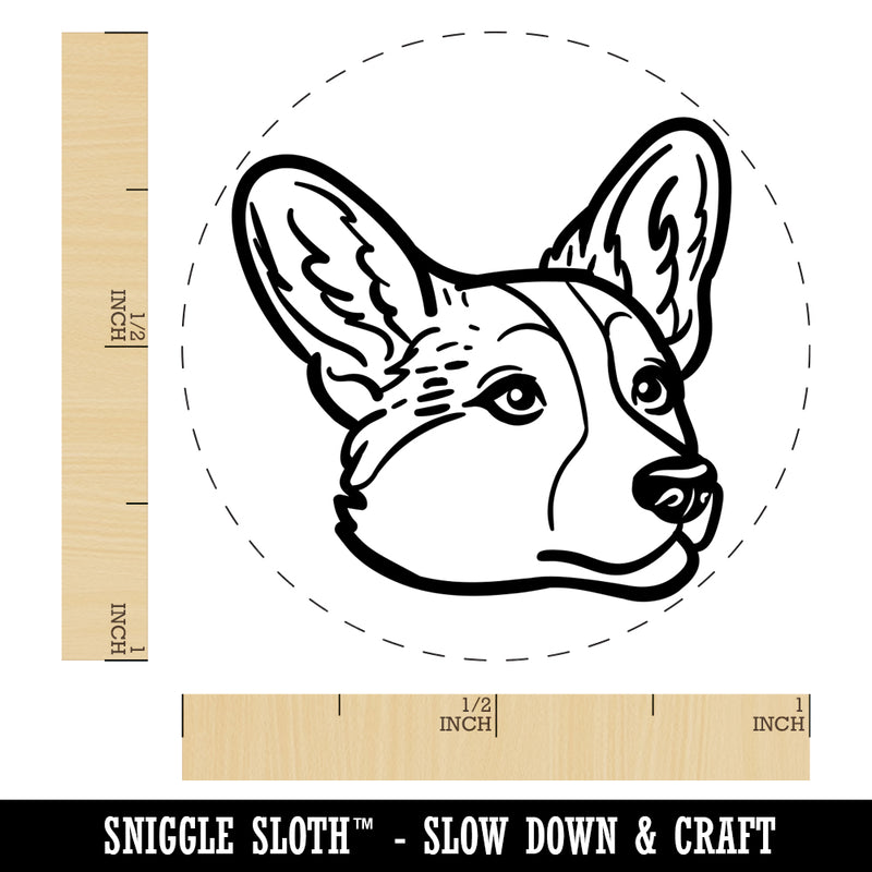 Cardigan Welsh Corgi Head Self-Inking Rubber Stamp for Stamping Crafting Planners
