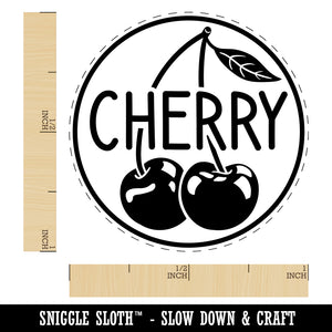 Cherry Image with Text Flavor Scent Self-Inking Rubber Stamp for Stamping Crafting Planners