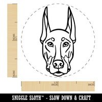 Doberman Pinscher Dog Head Self-Inking Rubber Stamp for Stamping Crafting Planners