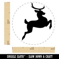 Flying Reindeer Silhouette Self-Inking Rubber Stamp for Stamping Crafting Planners