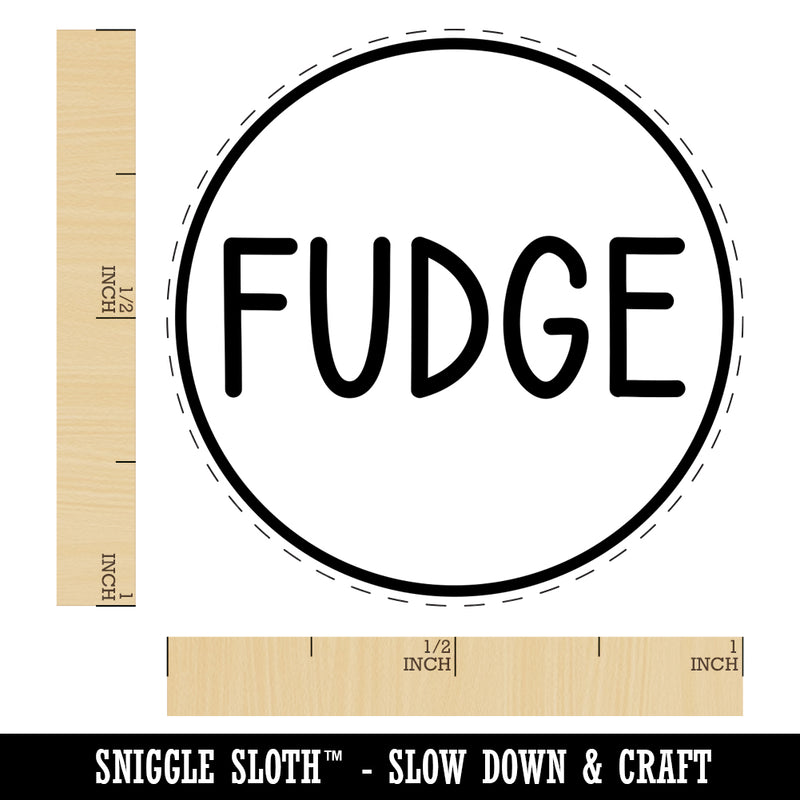 Fudge Flavor Scent Rounded Text Self-Inking Rubber Stamp for Stamping Crafting Planners