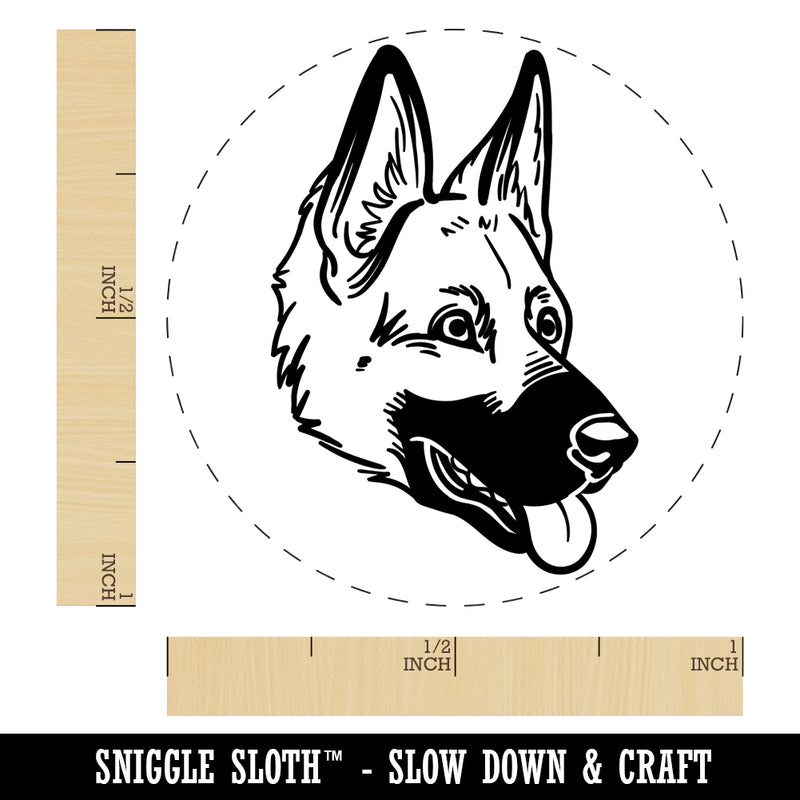 German Shepherd Dog Head Self-Inking Rubber Stamp for Stamping Crafting Planners