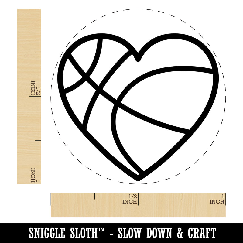 Heart Shaped Basketball Sports Self-Inking Rubber Stamp for Stamping Crafting Planners