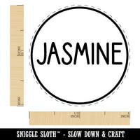 Jasmine Flavor Scent Rounded Text Self-Inking Rubber Stamp for Stamping Crafting Planners