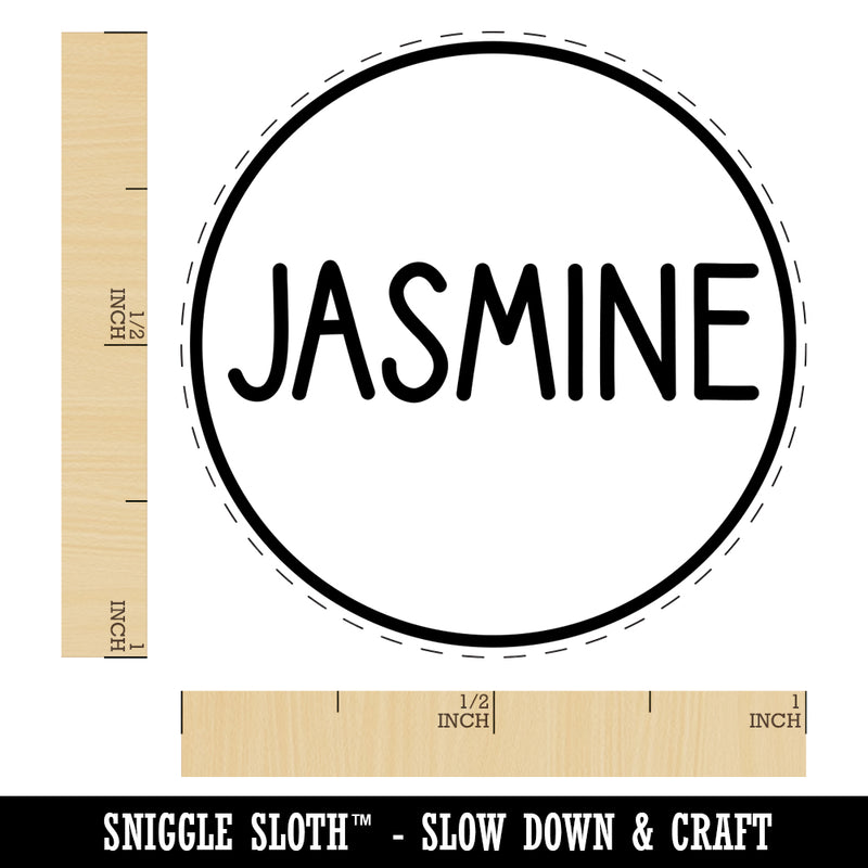 Jasmine Flavor Scent Rounded Text Self-Inking Rubber Stamp for Stamping Crafting Planners