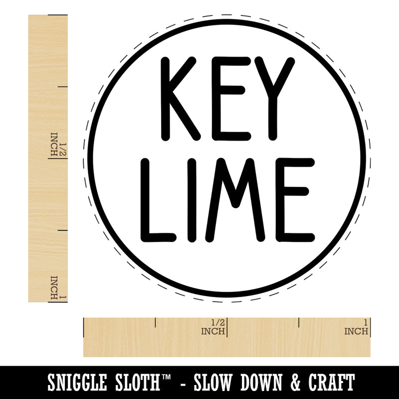Key Lime Flavor Scent Rounded Text Pie Self-Inking Rubber Stamp for Stamping Crafting Planners